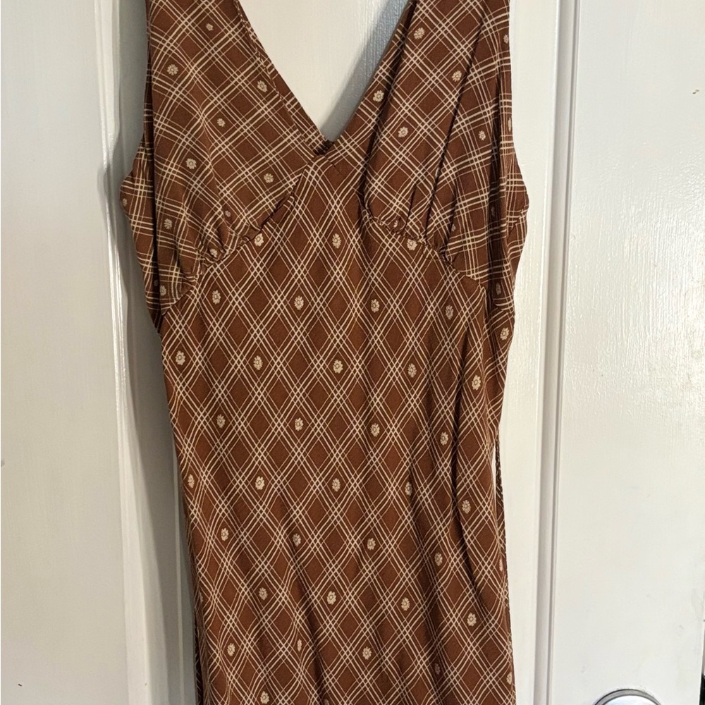 Wild fable💕 Brown Geometric Pattern Dress